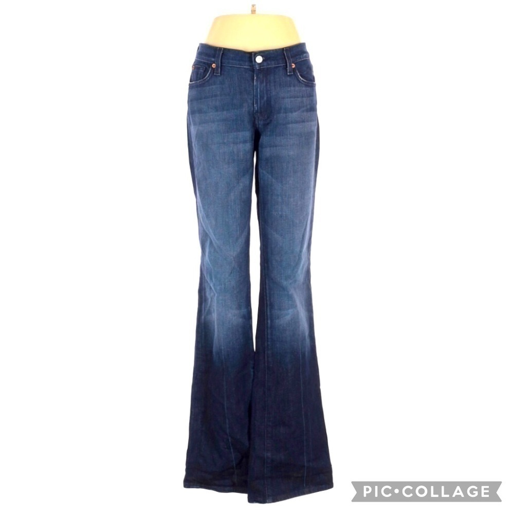 7 FAM Bootcut High Mid Rise Dark Wash Jeans